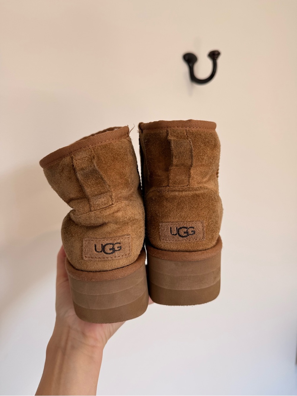 UGG Short Chestnut Suede Boot — Size 7
